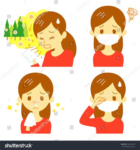 Hay Fever, Cedar Pollen Allergy, Allergic Symptoms, Vector File - 382548184 : Shutterstock