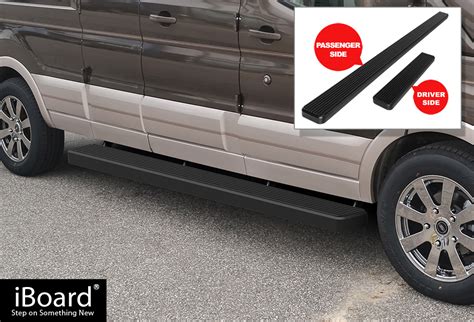 Premium 6" Black iBoard Side Steps Fit 15-19 Ford Transit Full Size Van | eBay