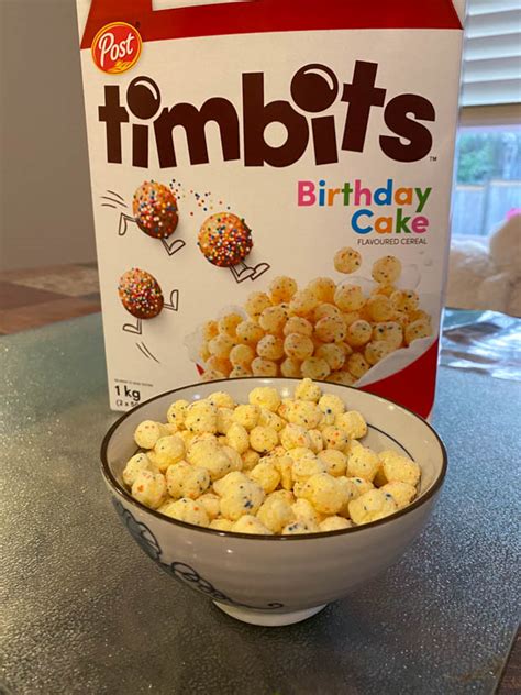 Tim Hortons Timbits Cereal: Birthday Cake Review | Foodology