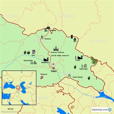 StepMap - Tbilisi-Kazbegi - Landkarte für Europe