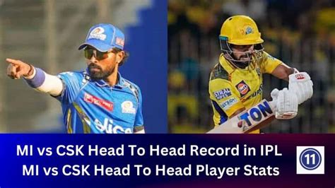 MI Vs CSK Head To Head Record In IPL And MI Vs CSK Head To Head IPL Player Stats - Cricreads11