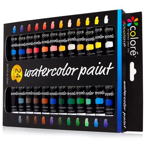 Colore Watercolor Painting Kit, 24 Colors | Watercolor paint set, Watercolour painting ...