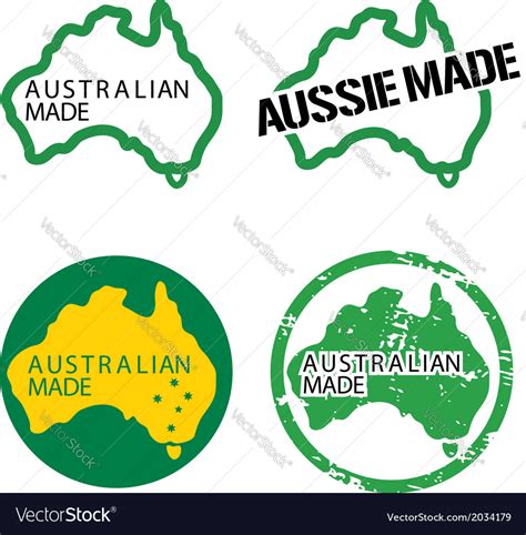 Australian made logos Royalty Free Vector Image