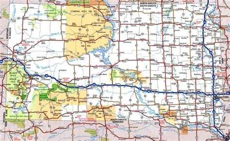 South Dakota (SD) Road and Highway Map (Free & Printable)