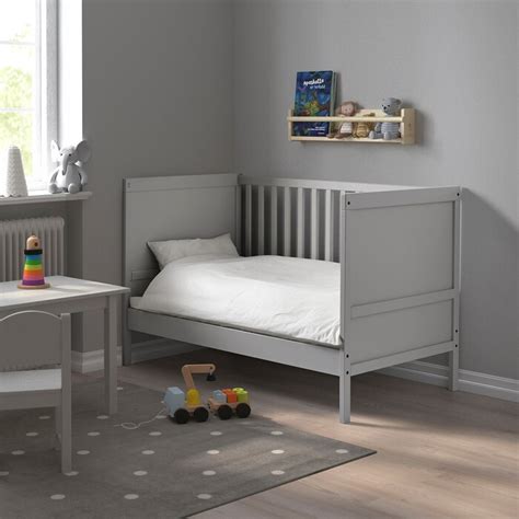 SUNDVIK crib, gray, 70x132 cm (271/2x52") - IKEA CA