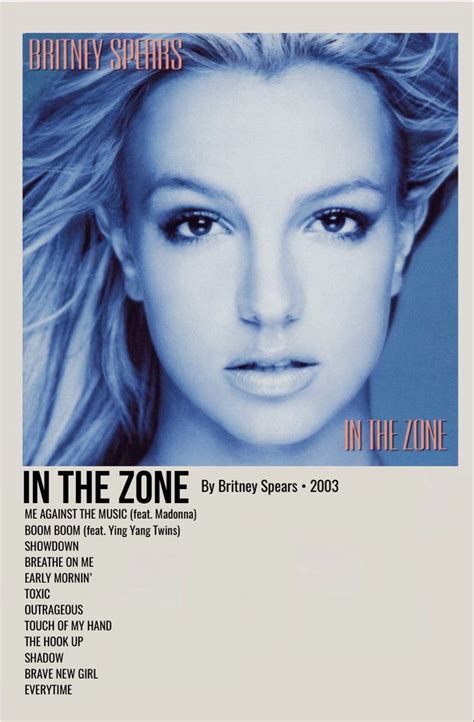 minimal polaroid album cover poster for in the zone by britney spears ...