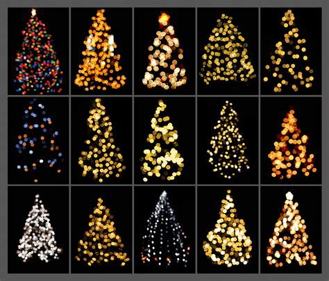 25 Christmas Tree Bokeh Overlay Christmas Light Photoshop - Etsy