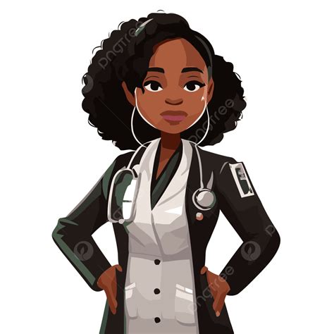 Cartoon Black Woman Doctor