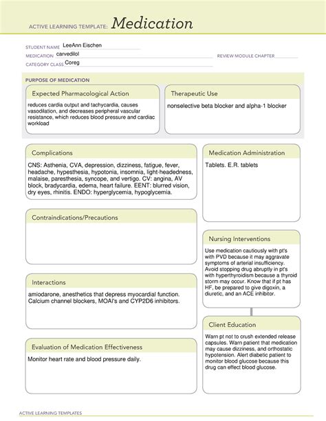 Metoclopramide Ati Medication Template