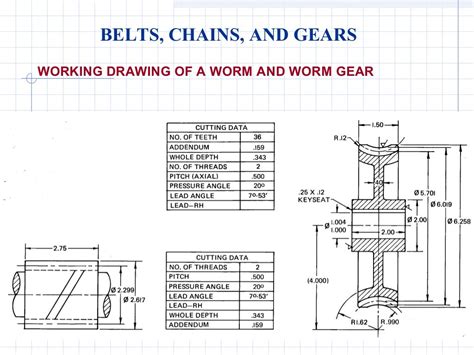 Gears and pulleys engineering diagrams