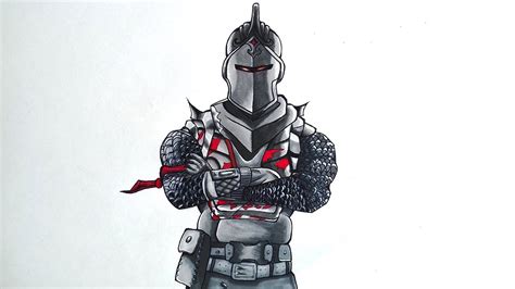 Drawing The BLACK KNIGHT (from Fortnite) - PekArt - YouTube