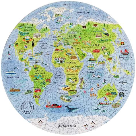 Talking tables circular world map puzzle 1000 pieces – Artofit