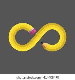 Infinity Pencil Symbol Logo Concept Stock Vector (Royalty Free ...