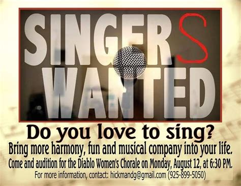 Feb 10 | Diablo Women's Chorale - Singers Wanted | Walnut Creek, CA Patch