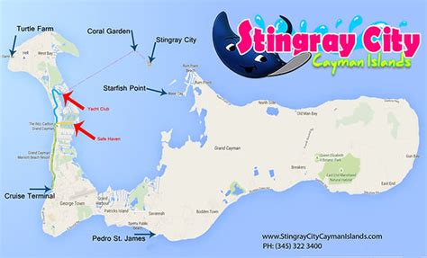 Stingray City Map | Location of Stingray City | Grand Cayman