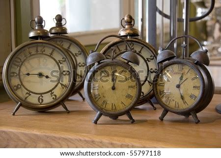 Collection Of Vintage Alarm Clocks Stock Photo 55797118 : Shutterstock