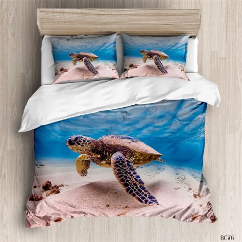 Turtle Duvet Cover Set Twin Underwater World Bedding Set 3D | Etsy