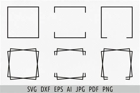 Square frame svg files for cricut, Border svg bundle