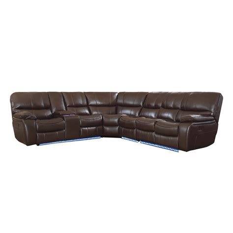 4-Piece Modular Power Reclining Sectional with Left Console, LED and ...