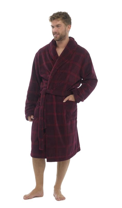 Mens Luxury Full Length Velour Fleece Robe Dressing Gown Boys Gents Size S-XL | eBay