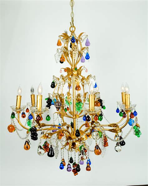 Vintage Venetian Crystal Fruits Design Chandelier