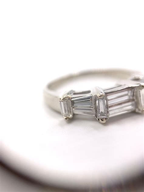 Platinum Baguette Diamond Band Ring at 1stDibs