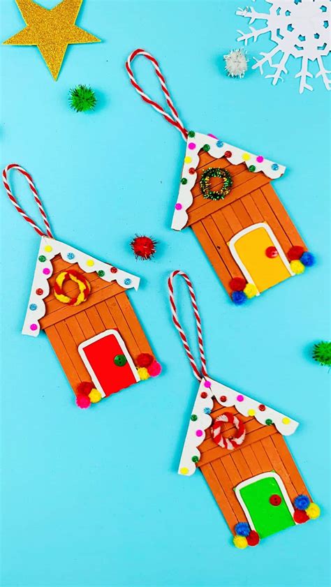 DIY Gingerbread House Popsicle Stick Craft – Idiom Studio