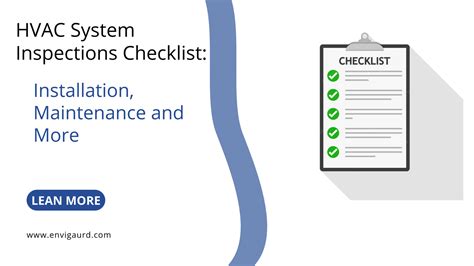 HVAC System Inspection Checklist - Envigaurd