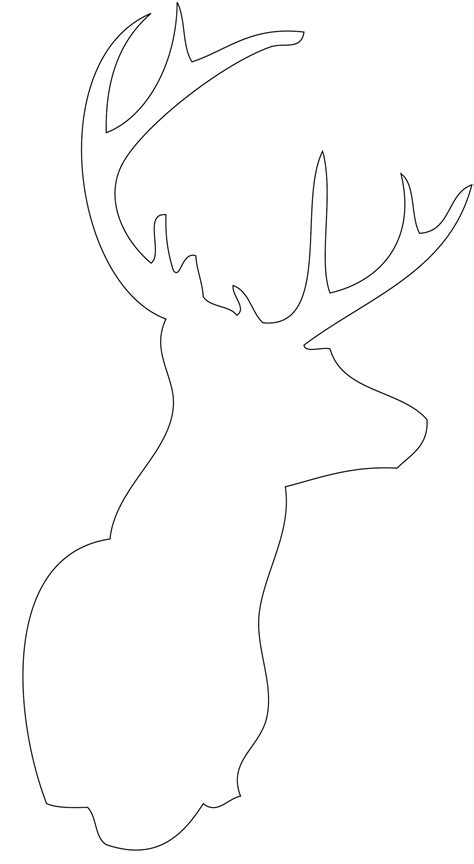 Deer Head Outline Printable