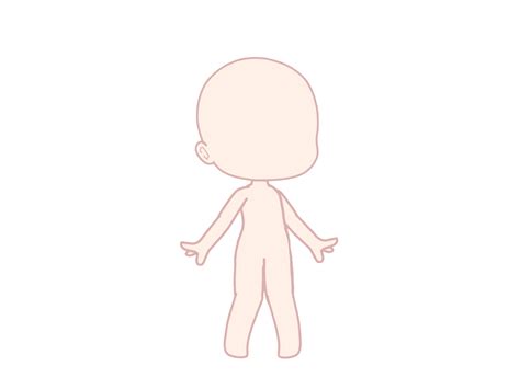 Gacha Body Base / Female Body Base Lineart Transparent Background Png ...