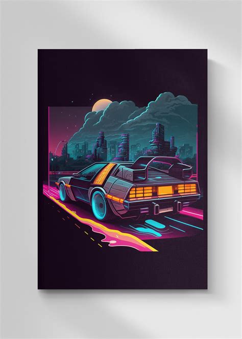 Back to the Future Delorean Wall Art Digital Download Poster Birthday ...