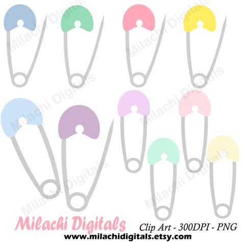 Safety Pins Clipart Diaper Pins Clipart Vector Graphics - Etsy