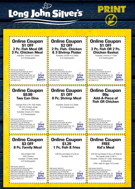 Pinned August 3rd: Free kids meal, couple bucks off yours and more at Long John Silvers coupon ...