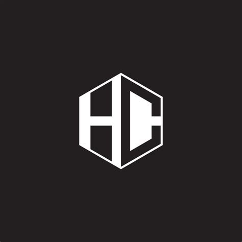 HC Logo monogram hexagon with black background negative space style ...