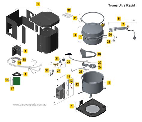 Spare Parts Diagram: Truma Ultra Rapid | Caravan Parts