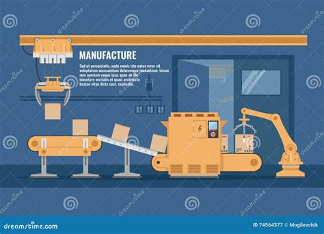 Automated Assembly Line Design Stock Vector - Illustration of business ...