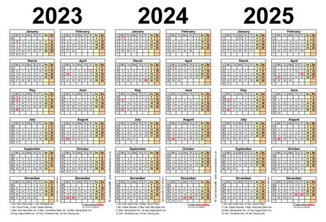 3 Year Calendar 2024 To 2026