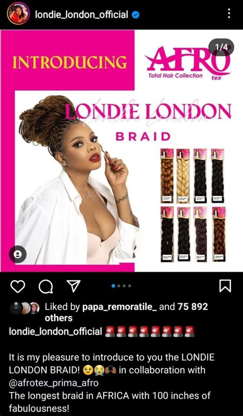 Pic! Londie London Ventures Into Hair Business - The Yanos Magazine