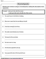 Onomatopoeia Worksheets