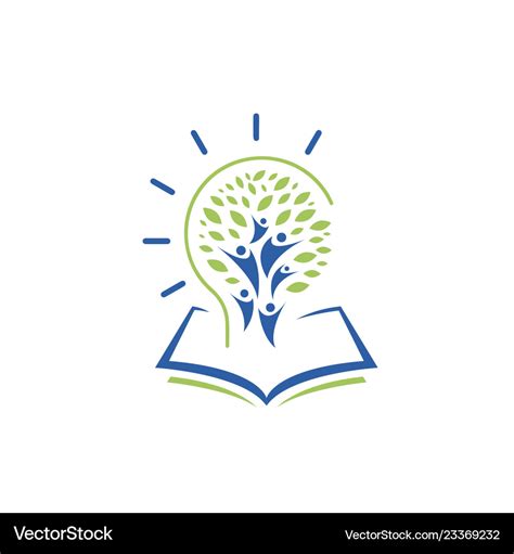 Education logo with open book and abstract student