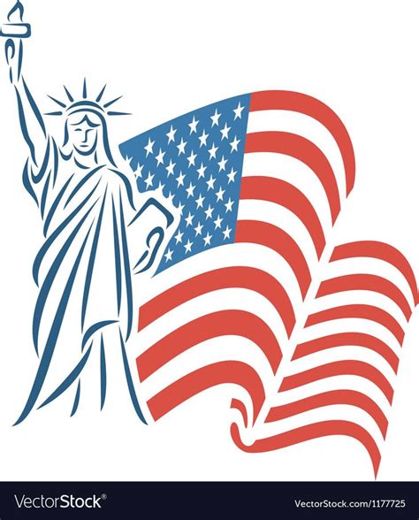 Statue of Liberty and USA flag Royalty Free Vector Image , #Aff, #USA, #flag, #Statue, #Liber ...