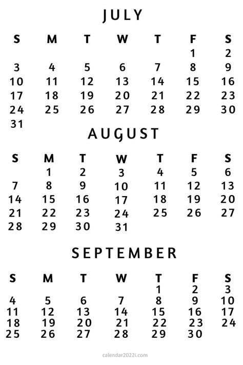 Free printable calendar july 2022 with week numbers – Artofit