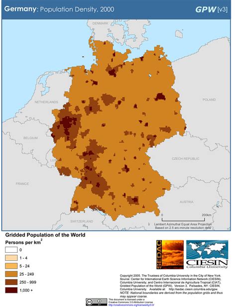 Germany: Population Density, 2000 | SEDACMaps | Flickr