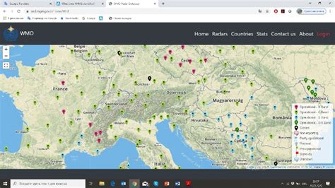 Larger scale European weather radar network map [5] | Download Scientific Diagram