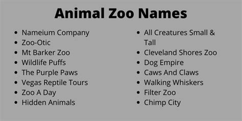 400 Creative Animal Zoo Names Ideas