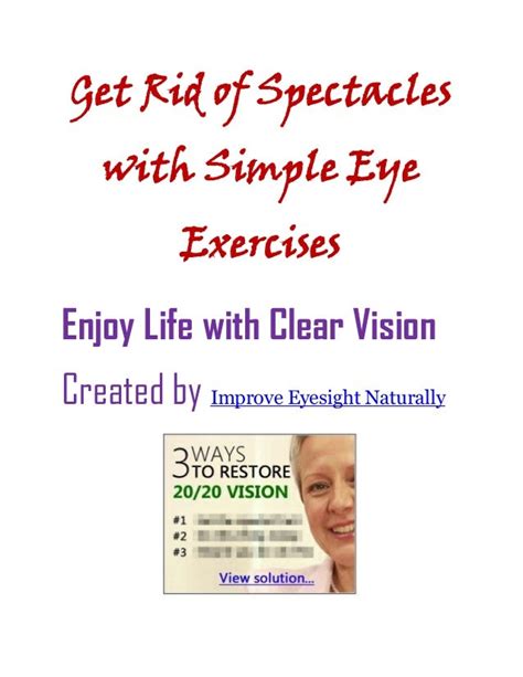 Get Rid of Spectacles/Contact Lenses with Simple Eye Exercises