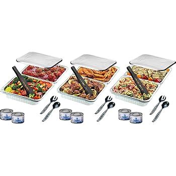 Amazon.com: Disposable Chafing Pans Dish Set - 30 piece Buffet Serving Chafer Combo | Includes ...