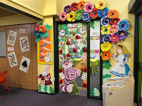 Alice in Wonderland Classroom door | Alice in wonderland crafts, Alice in wonderland decorations ...