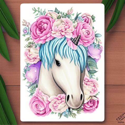 Watercolor Baby Unicorn Vintage Illustration · Creative Fabrica