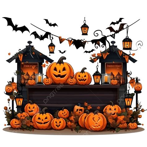 Decorate Garden In Halloween Concept At The Restaurant In The Night, Home Garden, House Outside ...